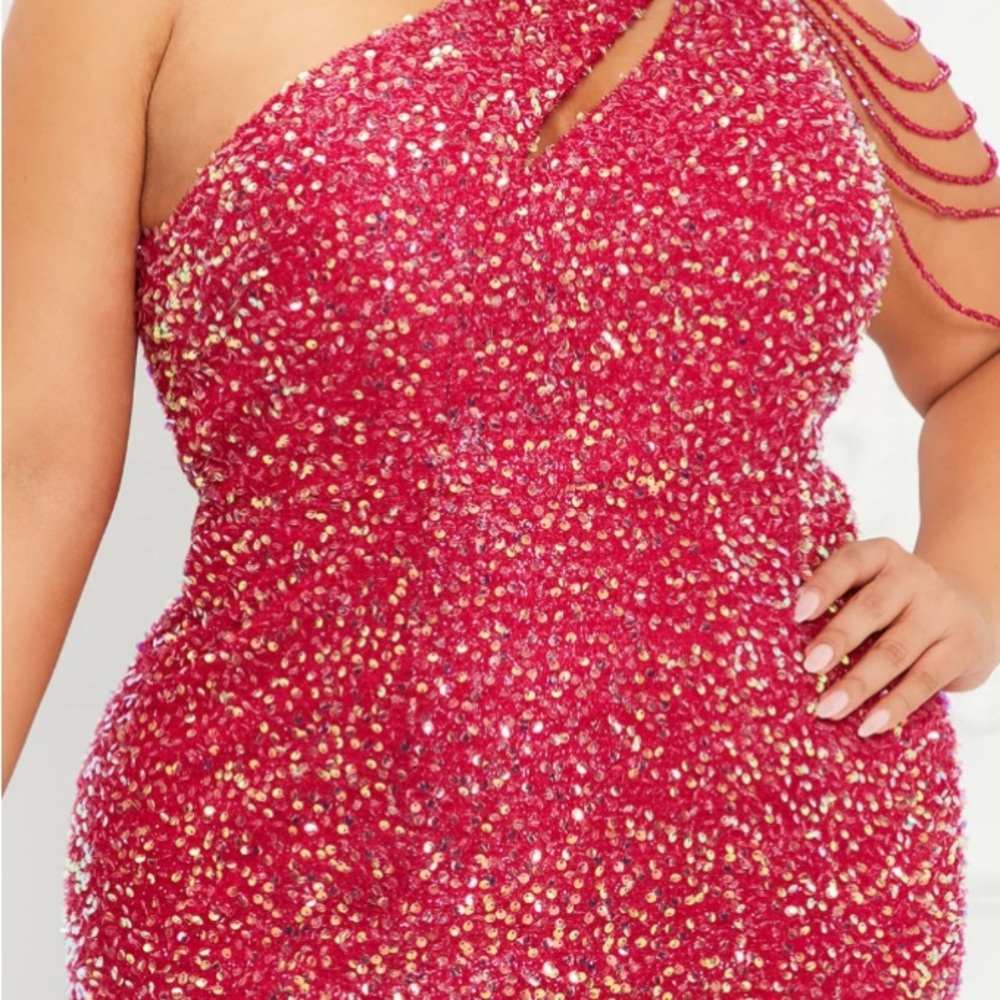 Stunning Hot Pink Sequin Dress